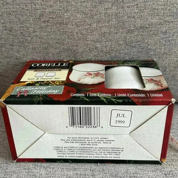 Corelle Coordinates 2pc Salt & Pepper Shaker Set - Callaway Holiday Coll… - Picture 6 of 6